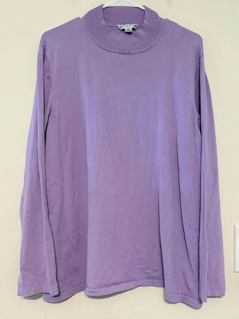 Women's Pendleton Plus Mock Turtleneck Silk Blend Lilac Purple Size 3X
